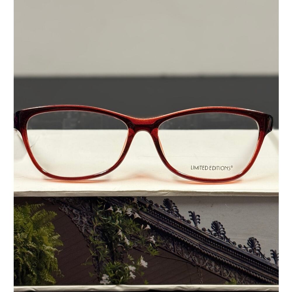 Limited Editions 36th St Burgundy Rectangular Eyeglass Frames 53-16-135 NWT